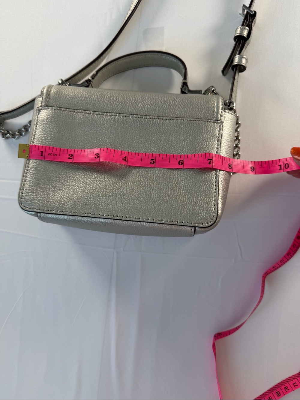Kate Spade Metallic Silver Massie Patterson Crossbody with removable strap - Picture 6 of 10